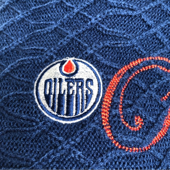 Reebok Edmonton Oilers Infinity Knit Scarf NHL Hockey Blue Embroidered OS New - Picture 2 of 4
